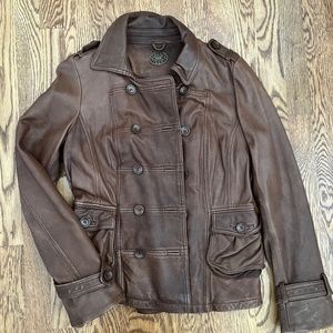 Brown leather jacket